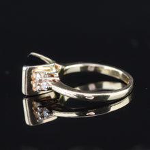 Load image into Gallery viewer, Funky Estate green tourmaline and diamond ring in 14k yellow gold