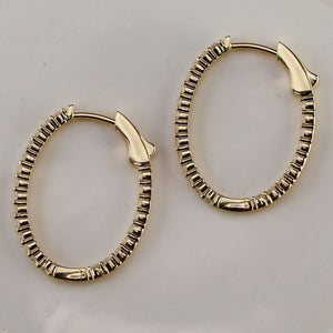 RESERVED FOR S: 1.45ctw Lab Grown diamond oval hoops in 14k yellow gold
