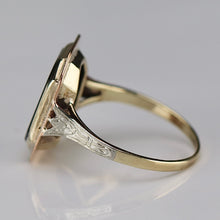 Load image into Gallery viewer, Edwardian onyx ring in yellow and white gold
