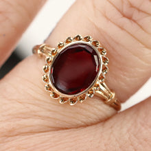 Load image into Gallery viewer, Vintage red paste ring in yellow gold