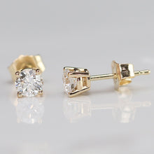 Load image into Gallery viewer, SPECIAL PRICING!  Dainty Lab grown .47ctw F-G/SI Diamond studs in 14k yellow gold