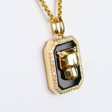 Load image into Gallery viewer, RESERVED: PAYMENT 5 OF 10: Onyx and diamond Panther necklace by Effy in 14k yellow gold