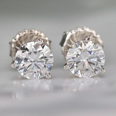 MANOR ROYAL: Lab grown 4.50ctw certed E/VS1 Ideal cut Diamond studs in 14k white gold