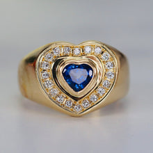 Load image into Gallery viewer, Estate Sapphire and diamond ring in 18k yellow gold