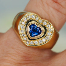 Load image into Gallery viewer, Estate Sapphire and diamond ring in 18k yellow gold