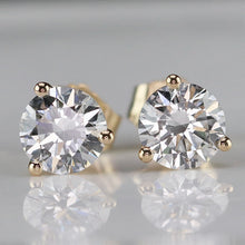 Load image into Gallery viewer, Lab grown 1.17ctw F-G/SI Diamond studs in 14k yellow gold