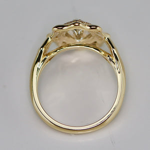 The Sienna - 1.64ctw Marquise lab grown diamond halo ring in 14k yellow gold