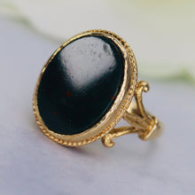 Load image into Gallery viewer, Bloodstone ring in yellow gold