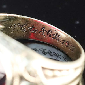 Vintage 1937 lab grown Ruby ring in 14k yellow gold