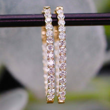 Load image into Gallery viewer, RESERVED FOR S: 1.45ctw Lab Grown diamond oval hoops in 14k yellow gold