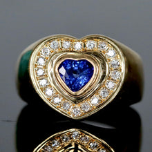 Load image into Gallery viewer, Estate Sapphire and diamond ring in 18k yellow gold
