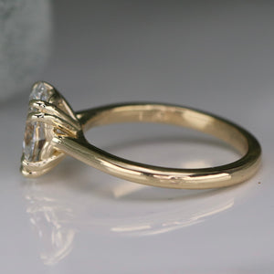 RESERVED: MANOR ROYAL:  The Ophelia - 1.93ct lab grown oval diamond ring in 14k yellow gold D/VVS2
