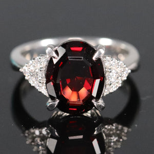 Estate garnet ring in platinum