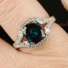 Load image into Gallery viewer, RESERVED FOR DI: PAYMENT 5 OF 5: SALE!!  Estate indicolite and diamond ring in platinum