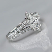 Load image into Gallery viewer, 50% OFF!  Vera Wang Designer Lab Grown Marquise diamond ring in 14k white gold