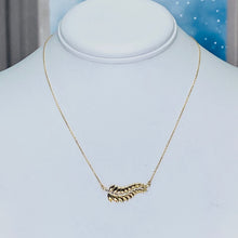 Load image into Gallery viewer, Two tone diamond cut leaf necklace in 14k