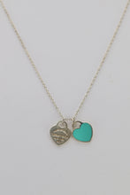 Load image into Gallery viewer, FOR CLAY: Tiffany blue enamel sterling silver heart necklace