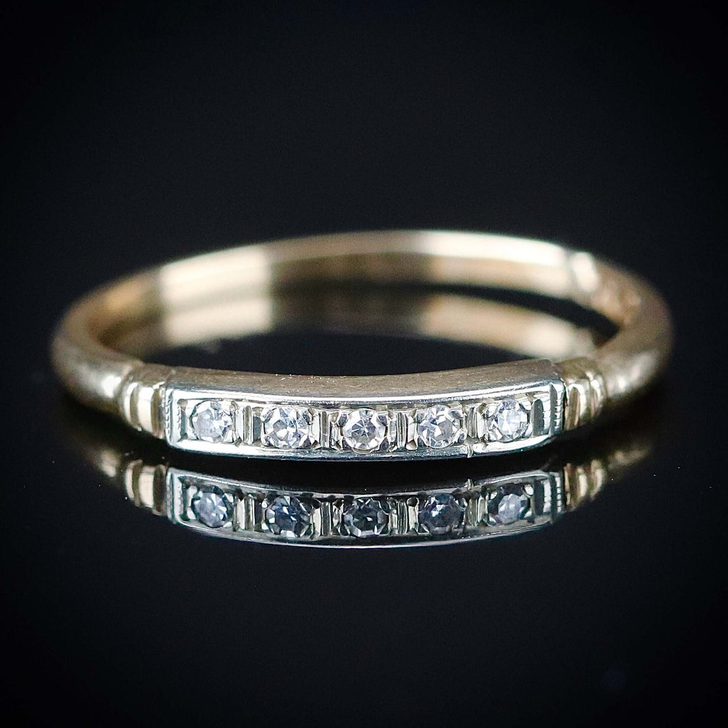 Vintage diamond 14k yellow gold band