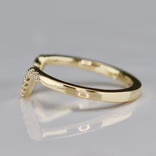 Load image into Gallery viewer, CUSTOM ORDER: Shaped wedding band with lab grown diamonds in 14k yellow gold