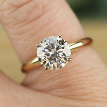 Load image into Gallery viewer, Certed Lab grown 2.08ct  Diamond ring in 14k yellow gold