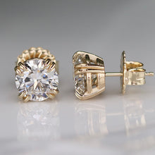 Load image into Gallery viewer, LAYAWAY: PAYMENT 3-4 of 4: MANOR ROYAL: Lab grown 3.93ctw certed F/VS1 Ideal Diamond studs in 14k yellow gold