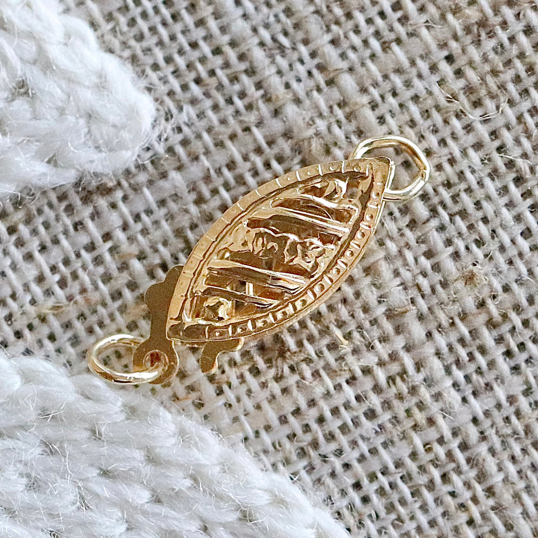 14k yellow gold pearl/bead fish hook clasp