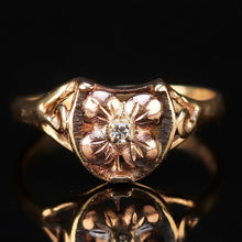 Load image into Gallery viewer, Vintage horseshoe ring in yellow and rose gold