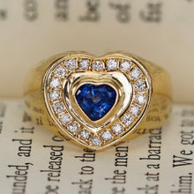 Load image into Gallery viewer, Estate Sapphire and diamond ring in 18k yellow gold