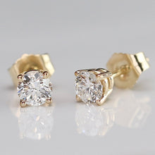 Load image into Gallery viewer, SPECIAL PRICING!  Dainty Lab grown .47ctw F-G/SI Diamond studs in 14k yellow gold