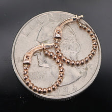 Load image into Gallery viewer, Beaded Huggies in 14k rose gold