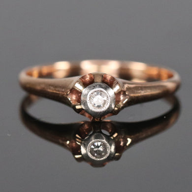 Victorian diamond ring in rose gold