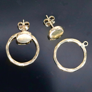 CLEARANCE!  3 looks in 1!  Double circle earrings in yellow gold