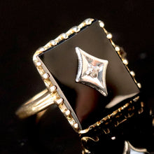 Load image into Gallery viewer, Vintage Onyx and diamond ring in yellow gold