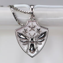 Load image into Gallery viewer, 50% OFF!  Bee shield necklaces in your choice of 14k yellow or white gold