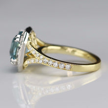 Load image into Gallery viewer, RESERVED: LAYAWAY PAYMENT 3 OF 20: 18k/platinum Aquamarine and diamond ring by David Klass