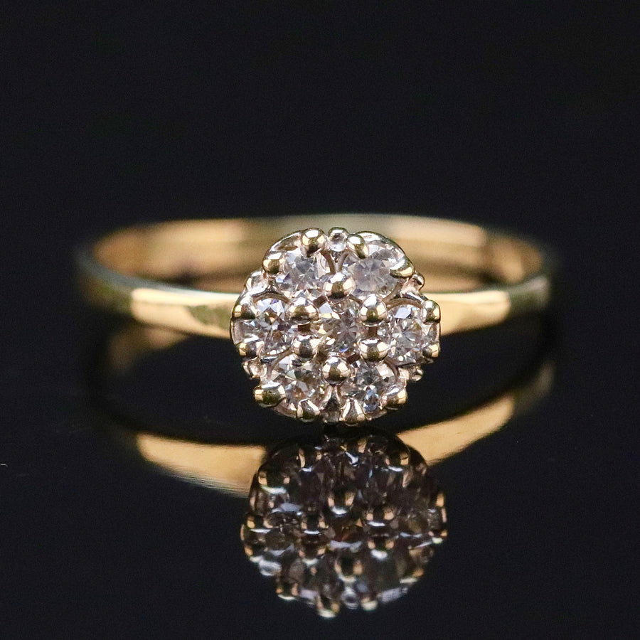 Vintage ring with diamonds in yellow gold from Manor Jewels