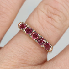 Load image into Gallery viewer, Estate ruby band in 14k yellow and white gold