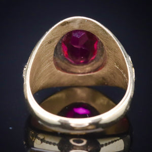 Vintage synthetic ruby ring in yellow gold from Manor Jewels