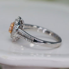 Load image into Gallery viewer, Vera Wang Designer Morganite and diamond ring in 14k white and rose gold