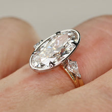 Load image into Gallery viewer, SPECIAL!  3.01ct E/VVS1 with IGI report moval cut lab grown diamond solitaire ring in 14k 2 tone gold