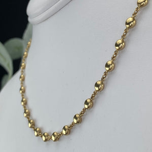 Beaded station necklace in 14k yellow gold