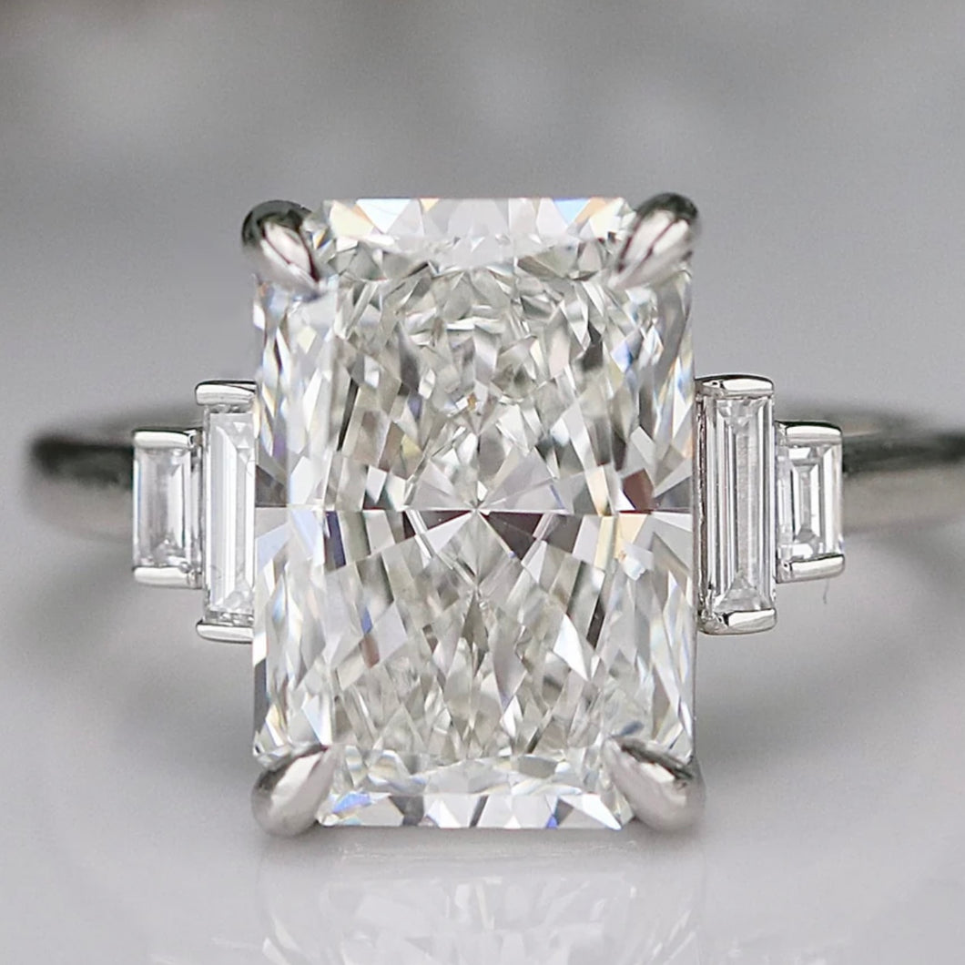 The Catherine - 5.12ct Radiant cut lab grown diamond ring in platinum