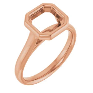 CUSTOM ORDER DEPOSIT: Set pink lab grown asscher diamond into The Eliza setting in 14k Rose gold