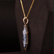 Load image into Gallery viewer, CUSTOM: Patronus Harry Potter cameo pendant with .71ctw of natural sapphires by David Klass