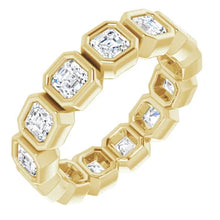 Load image into Gallery viewer, MADE TO ORDER: Lab grown 2ctw diamond asscher eternity band ring in 14k gold