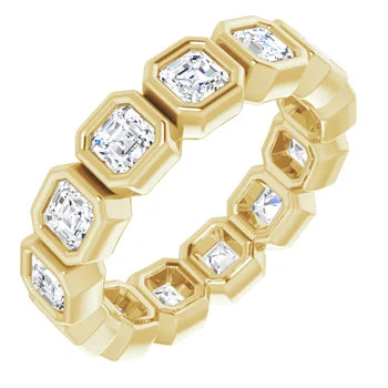 MADE TO ORDER: Lab grown 2ctw diamond asscher eternity band ring in 14k gold