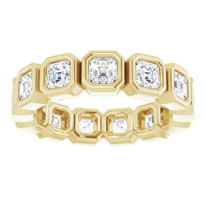 MADE TO ORDER: Lab grown 2ctw diamond asscher eternity band ring in 14k gold