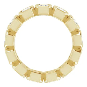 MADE TO ORDER: Lab grown 2ctw diamond asscher eternity band ring in 14k gold