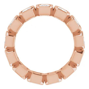 MADE TO ORDER: Lab grown 2ctw diamond asscher eternity band ring in 14k gold