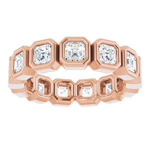 MADE TO ORDER: Lab grown 2ctw diamond asscher eternity band ring in 14k gold